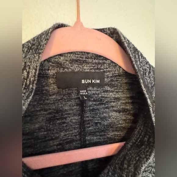 Sun Kim Taylor Tunic Jacket Full Zip Swing Heather Gray Size Large Pockets - Picture 2 of 7